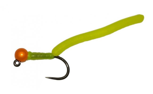 Squirmy Wormy Jig s oranovou hlavikou chartreuse Squirmy Wormy Jig s oranovou hlavikou chartreuse, vel. 12