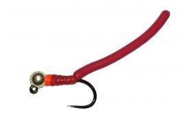 Squirmy Wormy Jig se stbrnou hlavikou ... Squirmy Wormy Jig se stbrnou hlavikou tmav erven, vel. 12