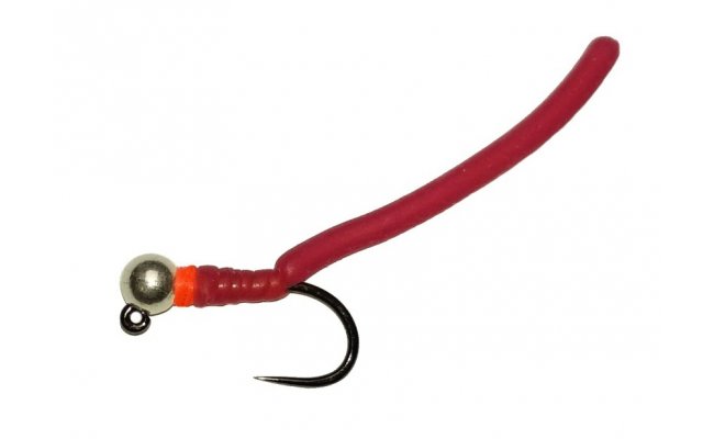 Squirmy Wormy Jig se stbrnou hlavikou tmav erven Squirmy Wormy Jig se stbrnou hlavikou tmav erven, vel. 12