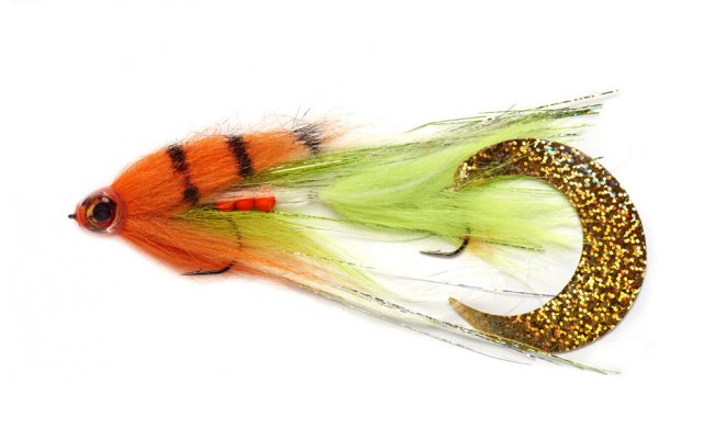 tikov streamer s Wiggle Tail ocskem luto-oranov tikov streamer s Wiggle Tail ocskem luto-oranov, vel. 6/0