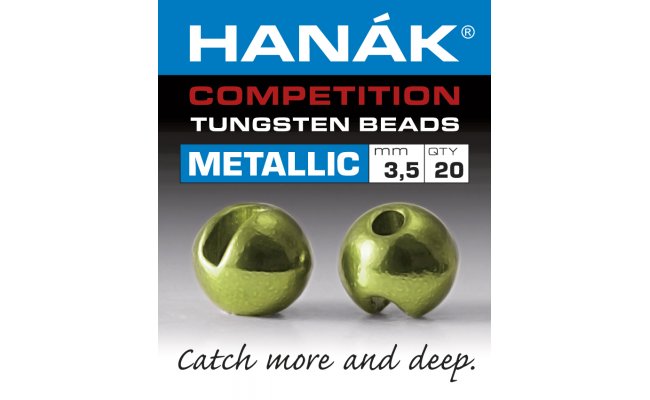 Tungstenov kuliky Hank Competition Metallic+ Olivov Tungstenov kuliky Hank Competition Metallic+ Olivov 2,0 mm, 20 ks