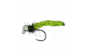 Tungstenov� jig MOP Fly s chartreuse t�l��kem a st��brnou hlavi�kou Tungstenov� jig MOP Fly s chartreuse t�l��kem a st��brnou hlavi�kou, vel. 14