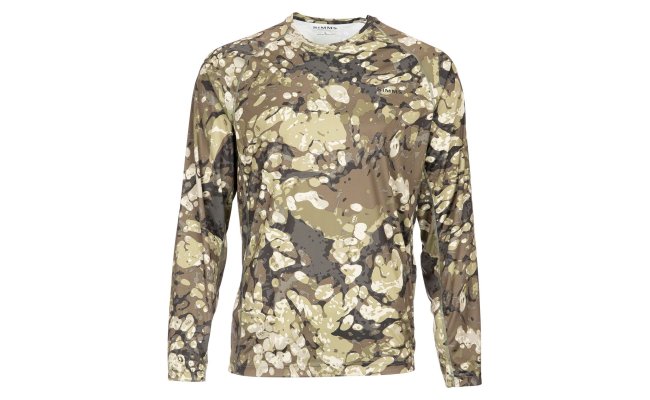 UV triko s dlouhým rukávem Simms SolarFlex Crewneck Prints Riparian Camo UV triko s dlouhým rukávem Simms SolarFlex Crewneck Prints Riparian Camo L