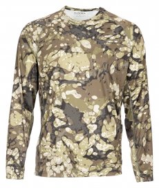 UV triko s dlouhm rukvem Simms SolarFlex Crewneck Prints Riparian Camo