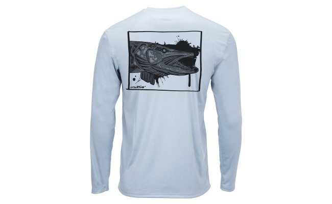 UV triko Simms Solar Tech Tee Musky Face Steel Blue UV triko Simms Solar Tech Tee Musky Face Steel Blue S