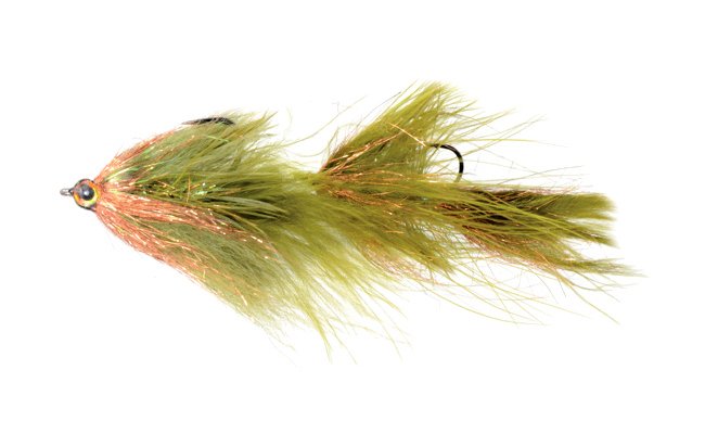 Velk dvoudln streamer napodobujc vet rybku zlato-olivov Velk dvoudln streamer napodobujc vet rybku zlato-olivov, vel. 1