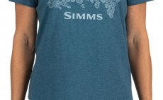 Dmsk triko Simms Floral Trout Steel Blue Heather