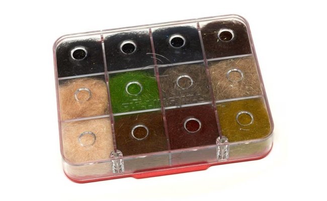 Dubbingov� box Fulling Mill Euro Nymph Flash Dubbing Selection Dubbingov� box Fulling Mill Euro Nymph Flash Dubbing Selection - Mix 12 barev