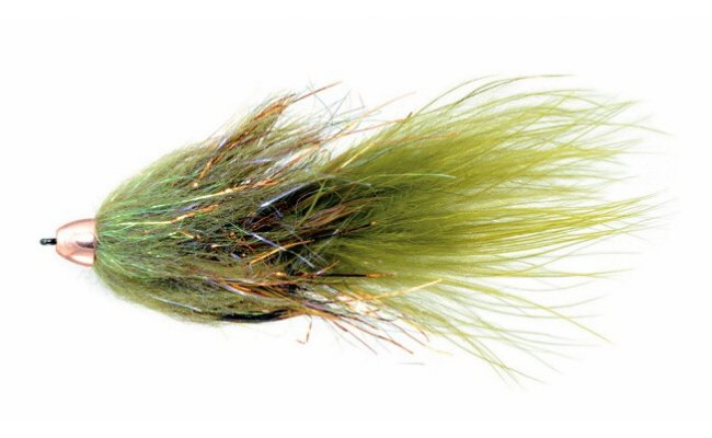 Pstruhov streamer Wooly Bugger s knickou hlavikou olivov Pstruhov streamer Wooly Bugger s knickou hlavikou olivov, vel. 4