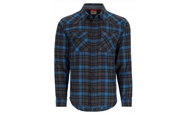 Ryb��sk� ko�ile Simms Santee Flannel Shirt Black/Bright Blue Window Pane Ombre Ryb��sk� ko�ile Simms Santee Flannel Shirt Black/Bright Blue Window Pane Ombre S