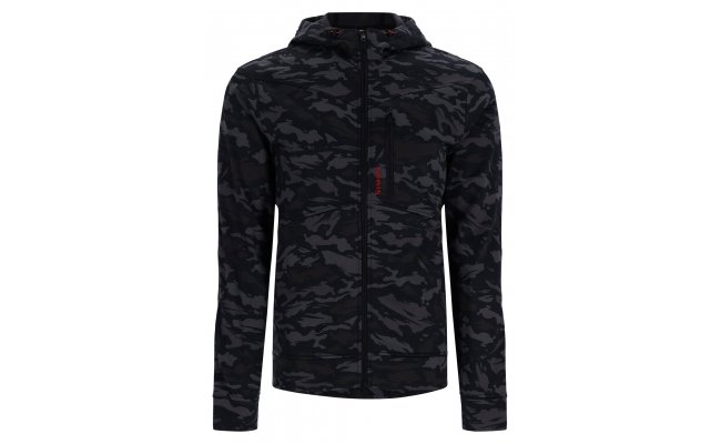 Ryb��sk� mikina Simms CX Hoody Full Zip Ghost Camo Black Ryb��sk� mikina Simms CX Hoody Full Zip Ghost Camo Black S