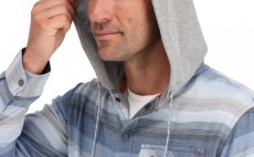 Ryb��sk� mikina Simms Santee Flannel Hoody Navy & Storm & Steel Blue Stripe