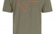 Tri�ko Simms Bass Outline Military Heather