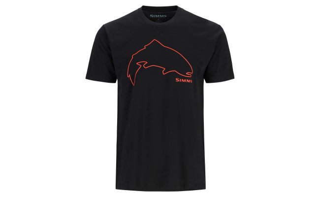 Tri�ko Simms Trout Outline Black Tri�ko Simms Trout Outline Black S