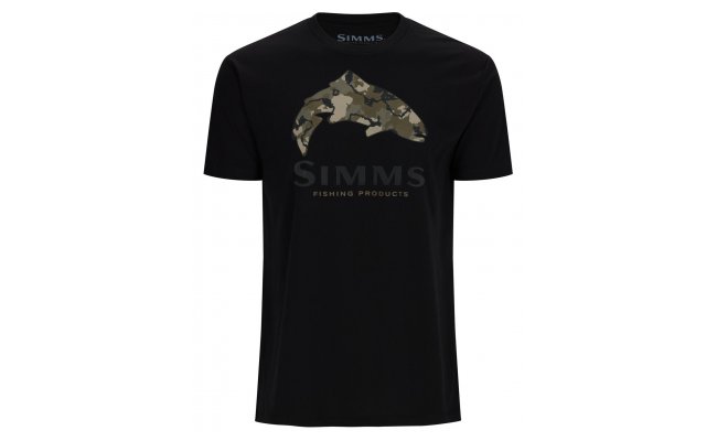 Triko Simms Trout Regiment Camo Fill T-Shirt Black Triko Simms Trout Regiment Camo Fill T-Shirt Black S