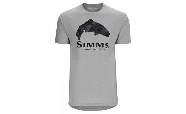 Tri�ko Simms Trout Regiment Camo Fill T-Shirt Cinder Heather Tri�ko Simms Trout Regiment Camo Fill T-Shirt Cinder Heather S
