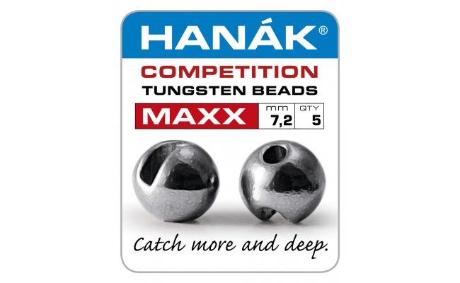 Tungstenov kuliky Hank Competition MAXX ern nikl (s vezem) Tungstenov kuliky Hank Competition MAXX ern nikl (s vezem) 7,2 mm, 5 ks