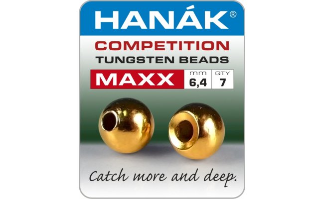 Tungstenov kuliky Hank Competition MAXX Zlat Tungstenov kuliky Hank Competition MAXX Zlat 6,4 mm, 7 ks