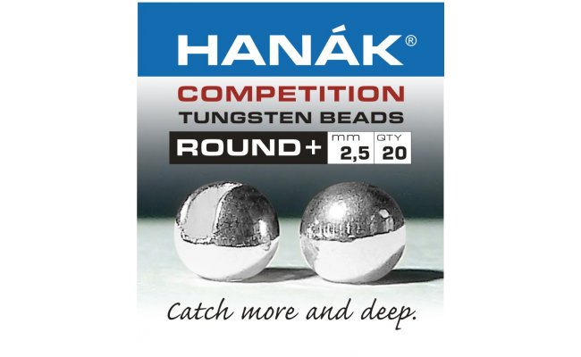 Tungstenov kuliky Hank Competition ROUND+ Stbrn Tungstenov kuliky Hank Competition ROUND+ Stbrn 2,5 mm, 20 ks