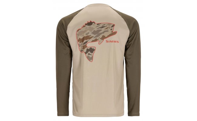 UV triko s dlouh�m ruk�vem Simms Tech Tee Artist Series Bass & Stone & Dark Stone UV triko s dlouh�m ruk�vem Simms Tech Tee Artist Series Bass & Stone & Dark Stone S