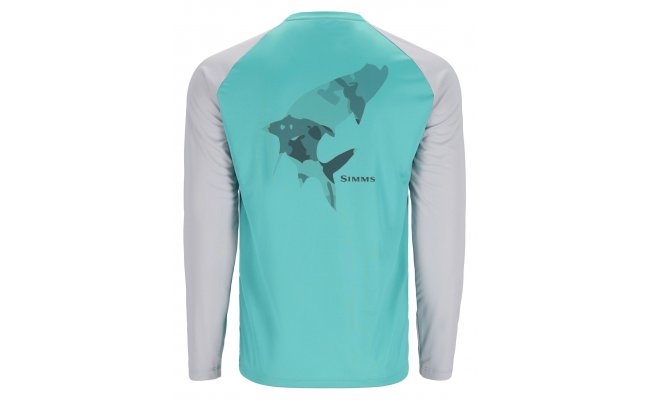 UV triko s dlouh�m ruk�vem Simms Tech Tee Artist Series Tarpon & Sea Breeze & Sterling UV triko s dlouh�m ruk�vem Simms Tech Tee Artist Series Tarpon & Sea Breeze & Sterling S