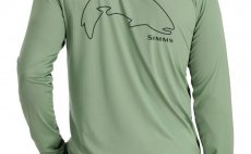 UV triko s dlouhm rukvem Simms Tech Tee Artist Series Trout Outline & Field