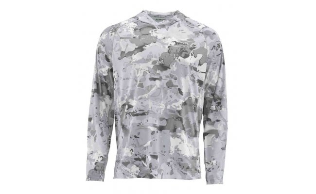 UV triko s kapuc� Simms SolarFlex Hoody Cloud Camo Grey UV triko s kapuc� Simms SolarFlex Hoody Cloud Camo Grey S