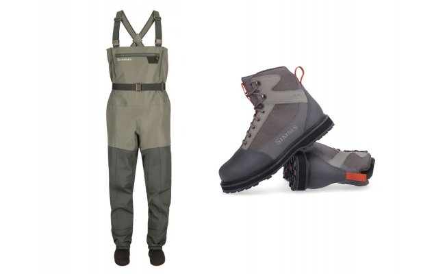 SET Brod�c� kalhoty Simms Tributary Basalt + Brod�c� boty s gumovou podr�kou SET Brod�c� kalhoty Simms Tributary Basalt + Brod�c� boty s gumovou podr�kou