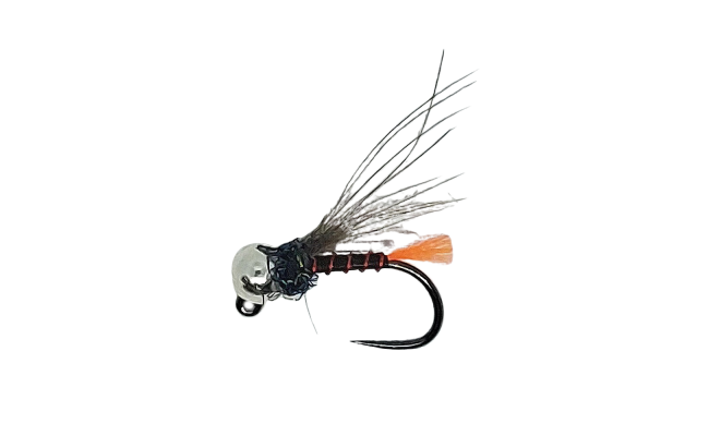 Tungstenov� jig Orange Tag s CDC no�i�kami a st��brnou hlavi�kou B/P Tungstenov� jig Orange Tag s CDC no�i�kami a st��brnou hlavi�kou B/P, vel. 14