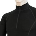 Funkční triko se zipem Sensor Merino DF černé - Stojáček na zip