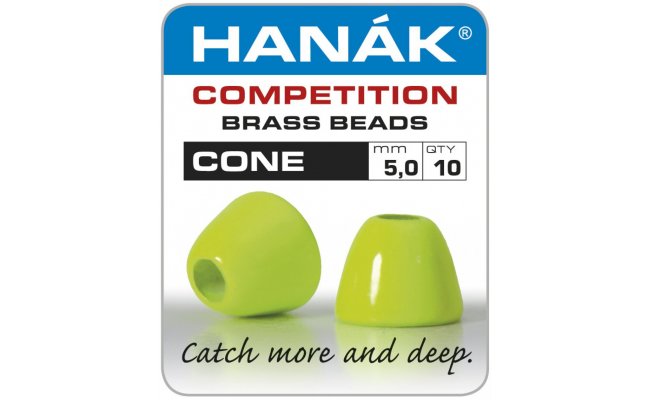 Konick hlaviky Hank Competition CONE Chartreuse Konick hlaviky Hank Competition CONE Chartreuse 5,0 mm, 10 ks