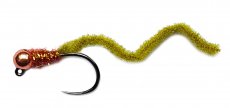 Micro-Chenille Worm Jig s mdnou hlavikou olivov