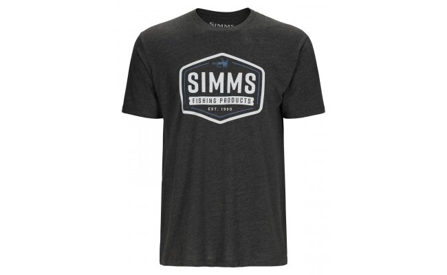 Tri�ko Simms Fly Patch T-Shirt Charcoal Heather Tri�ko Simms Fly Patch T-Shirt Charcoal Heather S