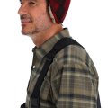 Zateplená čepice Simms Coldweather Cap Red Buffalo Plaid
