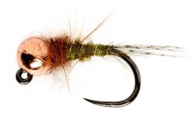 Roz�v tungstenov� jig s m�d�nou hlavi�ko ... Roz�v tungstenov� jig s m�d�nou hlavi�kou olivov� B/P, vel. 16, 2,8 mm