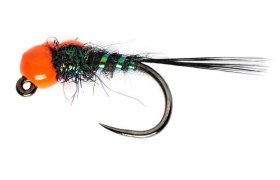 Roz�v tungstenov� jig s fluo oran�ovou ... Roz�v tungstenov� jig s fluo oran�ovou hlavi�kou �ern� B/P, vel. 14, 3,8 mm