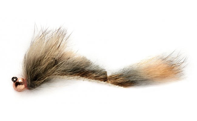 Jigstreamer se zlatou tungstenovou hlavi�kou imituj�c� vranku p��rodn� B/P Jigstreamer se zlatou tungstenovou hlavi�kou imituj�c� vranku p��rodn� B/P, vel. 10