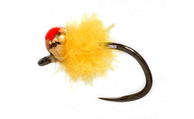 Uml jikra Egg Fly se zlatou tungstenovou hlavikou luto-oranov B/P Uml jikra Egg Fly se zlatou tungstenovou hlavikou luto-oranov B/P, vel. 14