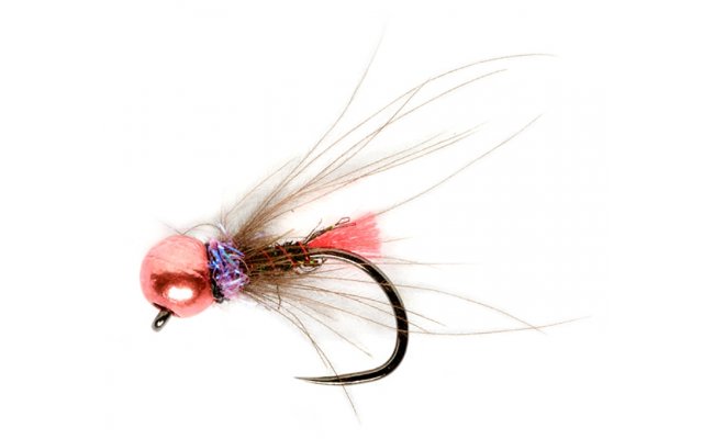 Tungstenov jig Rudoitka s CDC noikami a fialovou hrud B/P Tungstenov jig Rudoitka s CDC noikami a fialovou hrud B/P, vel. 18, 2,8 mm