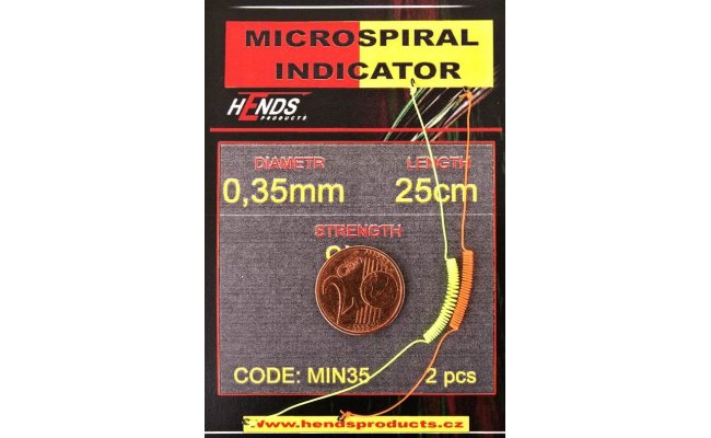 Mikrospirlov indiktor Hends Microspiral Indicator 25 cm Mikrospirlov indiktor Hends Microspiral Indicator 25 cm, oranov 0,35 mm, 9,0 kg