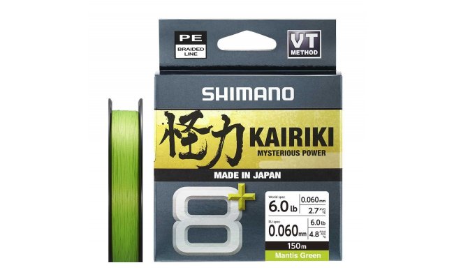 Spl�tan� ���ra Shimano Kairiki 8+ 150 m Spl�tan� ���ra Shimano Kairiki 8+ 150 m; 0,06 mm; 4,8 kg; Mantis Green