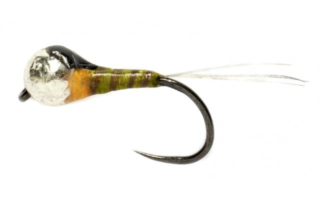 Nymfa Perdigon se stbrnou hlavikou a oranovm zhlavm B/P Nymfa Perdigon se stbrnou hlavikou a oranovm zhlavm B/P, vel. 14