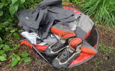 Ta�ka na brod�c� kalhoty a boty Simms - V akci