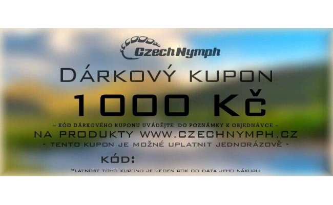 CzechNymph D�rkov� kupon ti�t�n� CzechNymph D�rkov� kupon ti�t�n� 1000 K�