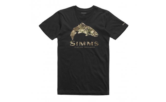 Triko Simms Trout River Camo Black Triko Simms Trout River Camo Black S