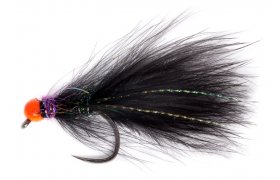 Jig streamer CDC �ern� pijavice s fluo ... Jig streamer CDC �ern� pijavice s fluo oran�ovou hlavi�kou B/P, vel. 12, 3,8 mm