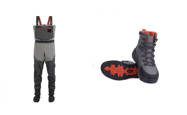 SET Brod�c� kalhoty Simms  Freestone  Stockingfoot Smoke + Brod�c� boty s gumovou podr�kou SET Brod�c� kalhoty Simms  Freestone  Stockingfoot Smoke + Brod�c� boty s gumovou podr�kou